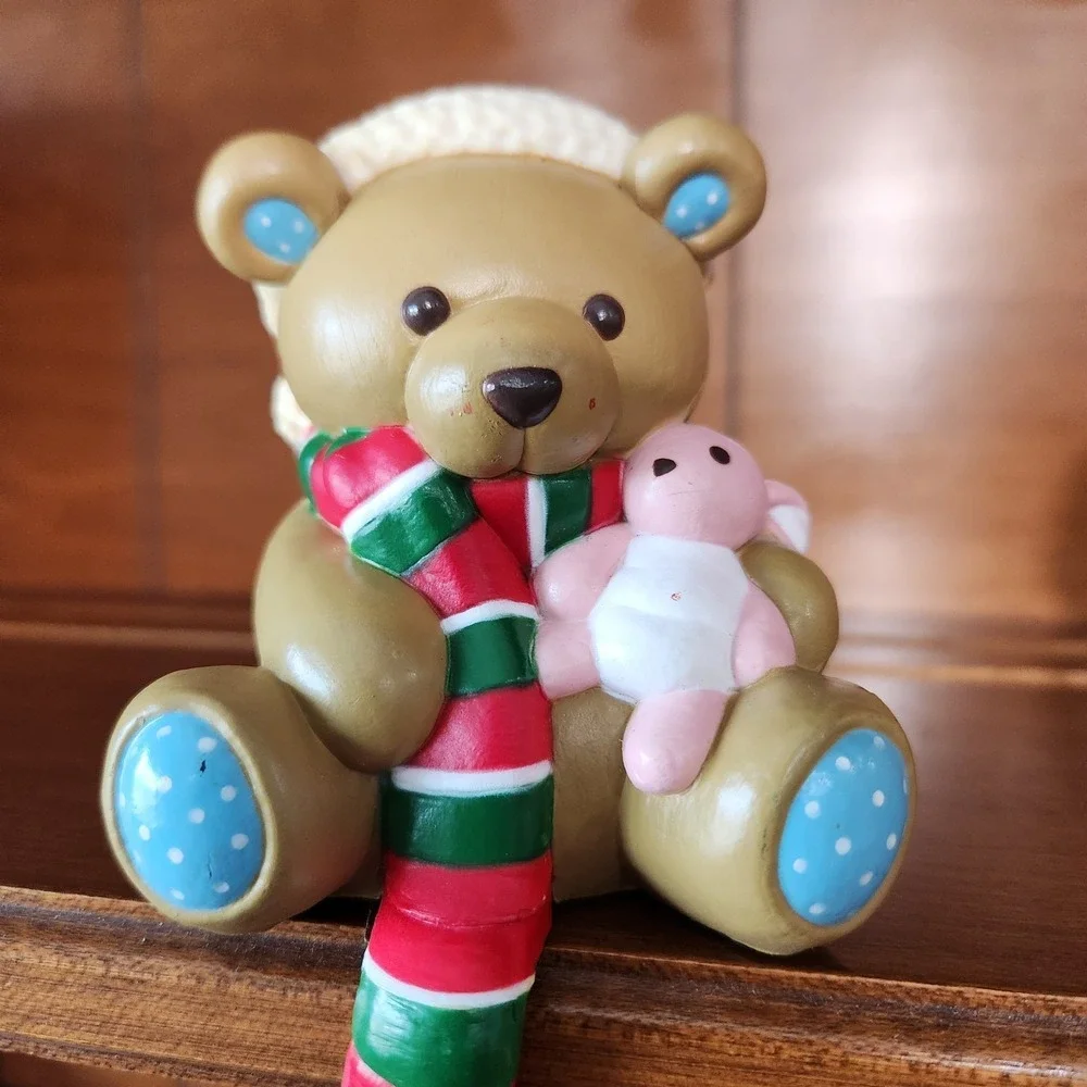 Set Of 2‎ Vintage Bears Teddy Hugglesbie Christmas Stocking Holder Hangers